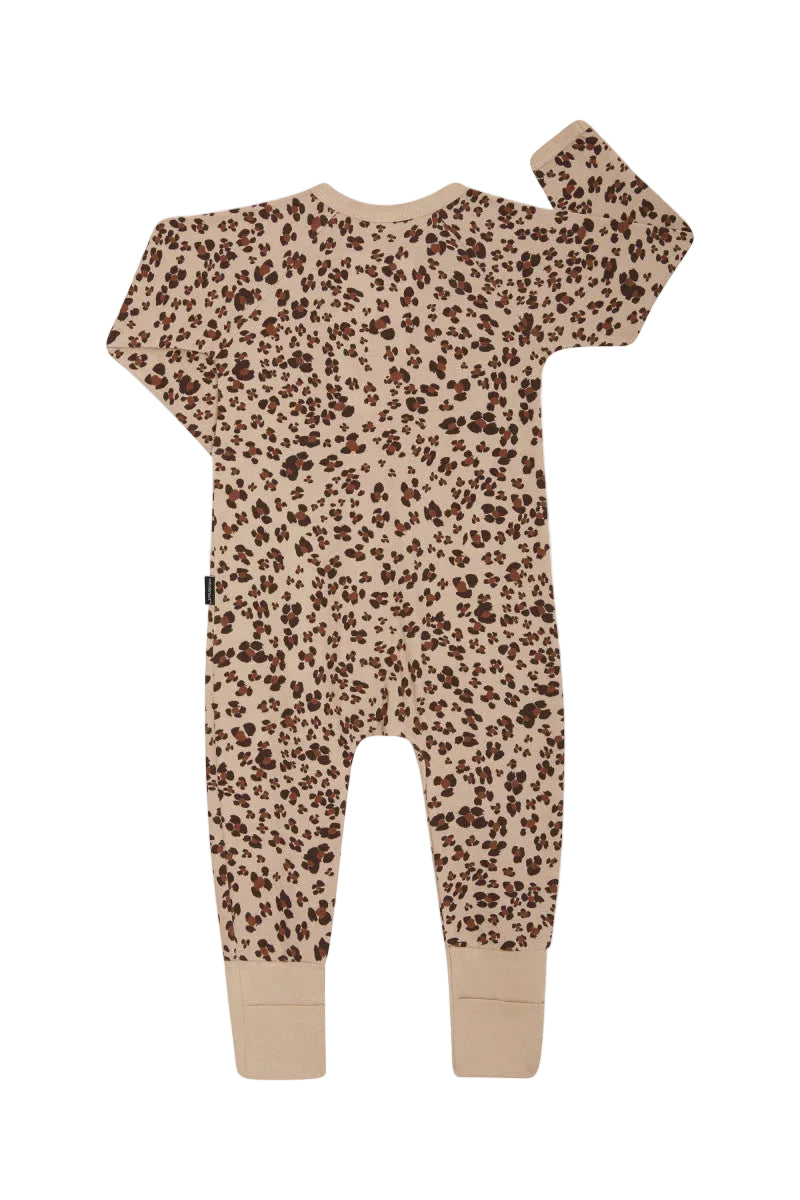 Bonds Zip Wondersuit baby sleepsuit in Leopard Luxe animal print. Back view.