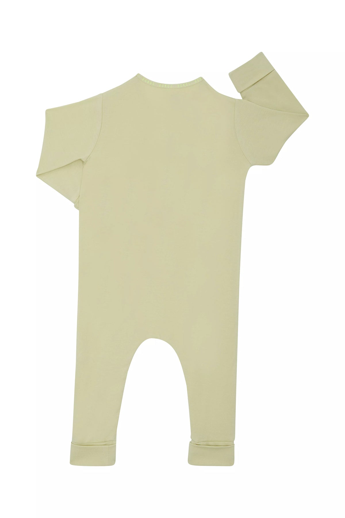 Bonds WonderGrow Zip Wondersuit bamboo baby sleepsuit in Maybe Matcha green. Back view.