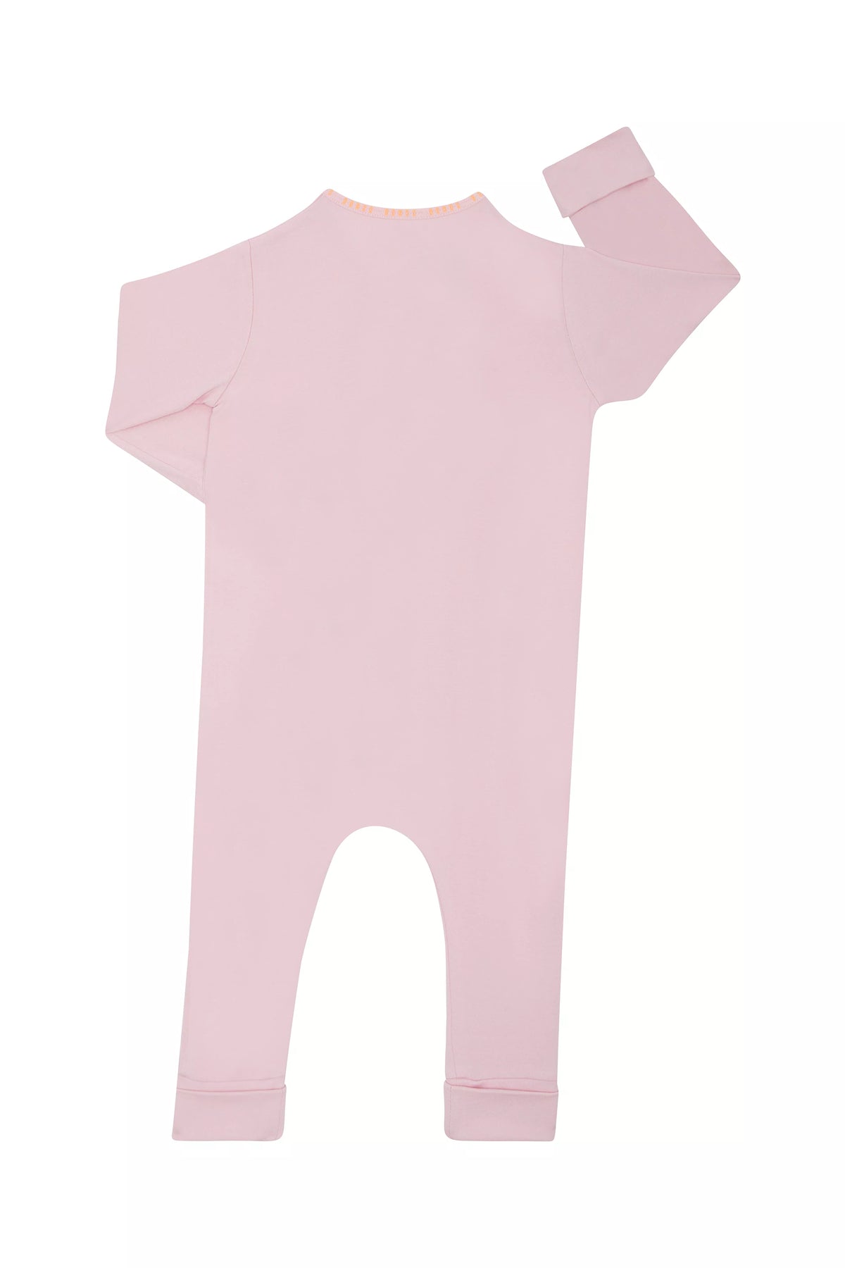 Bonds WonderGrow Zip Wondersuit bamboo baby sleepsuit in Sugarbabe pink. Back view.