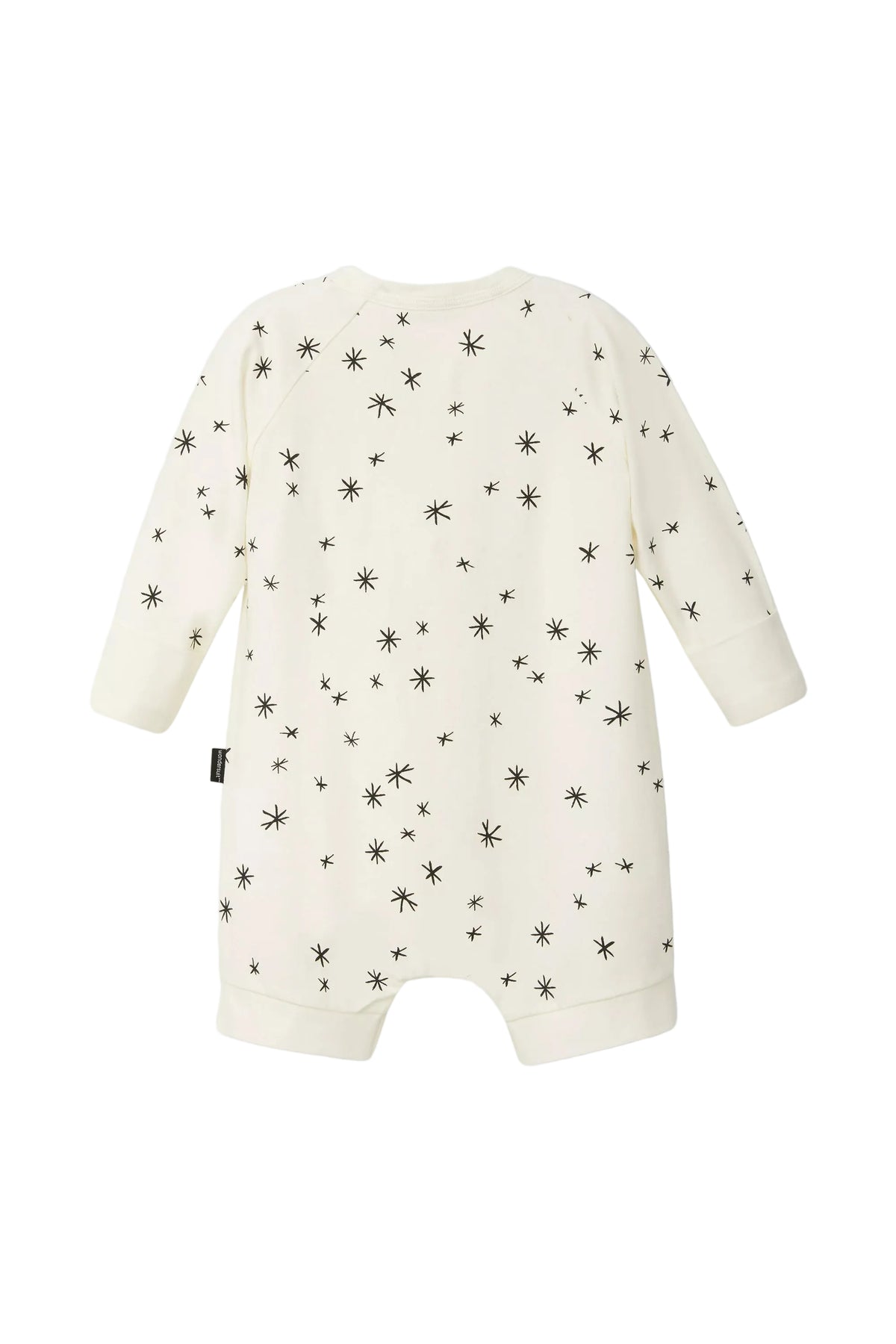 Bonds WonderFresh Short Leg Wondersuit baby onesie in Crayon Star cream print. Back view.