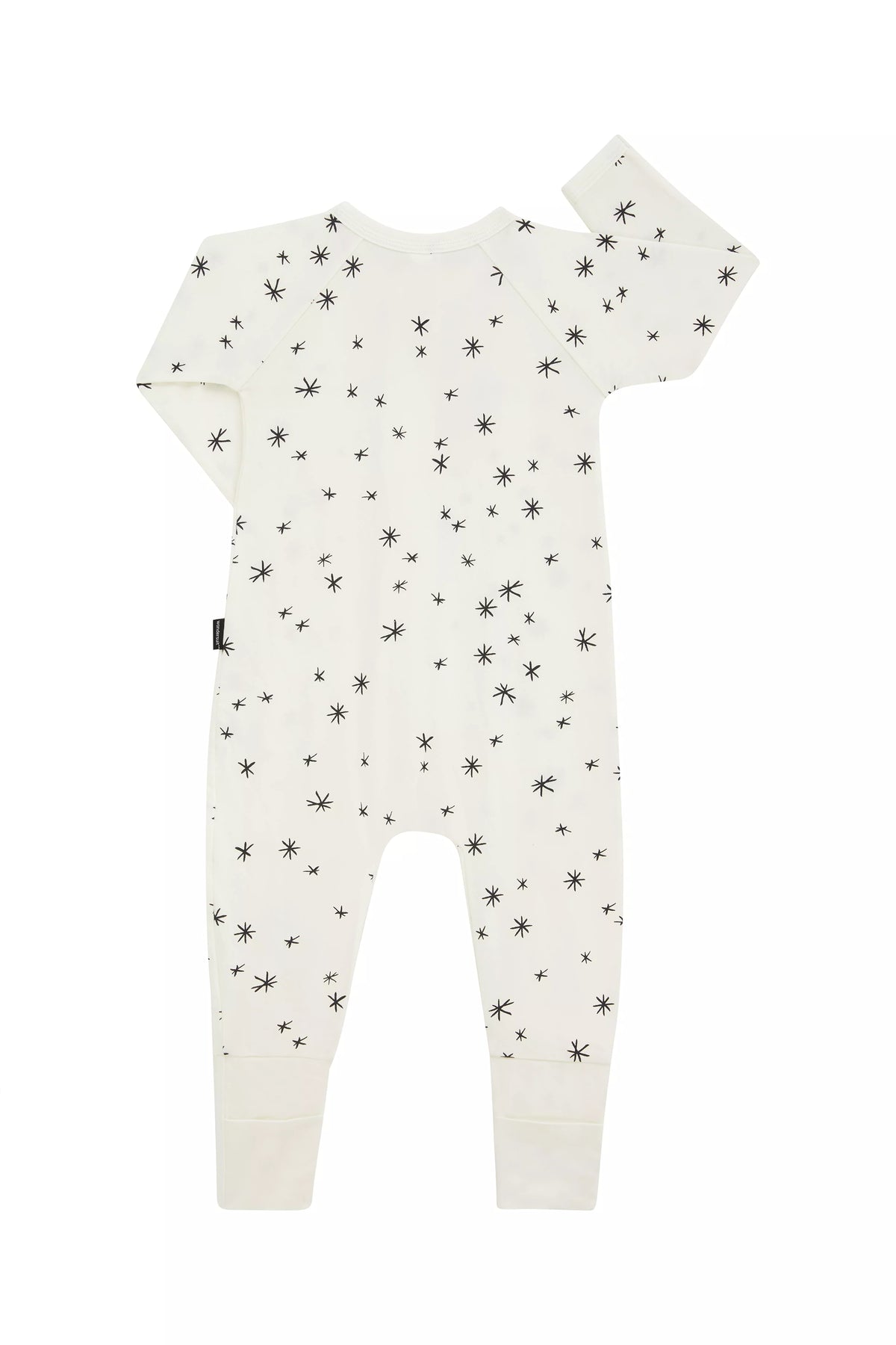 Bonds WonderFresh Zip Wondersuit baby sleepsuit in Crayon Star cream print. Back view.
