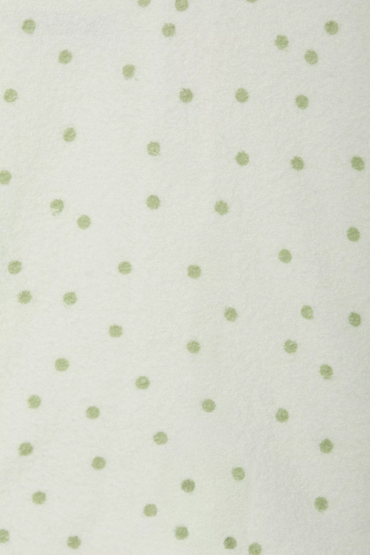 Bonds Poodlette Zip Wondersuit baby sleepsuit in Ditsy Dot Green polka dot print. Close up.