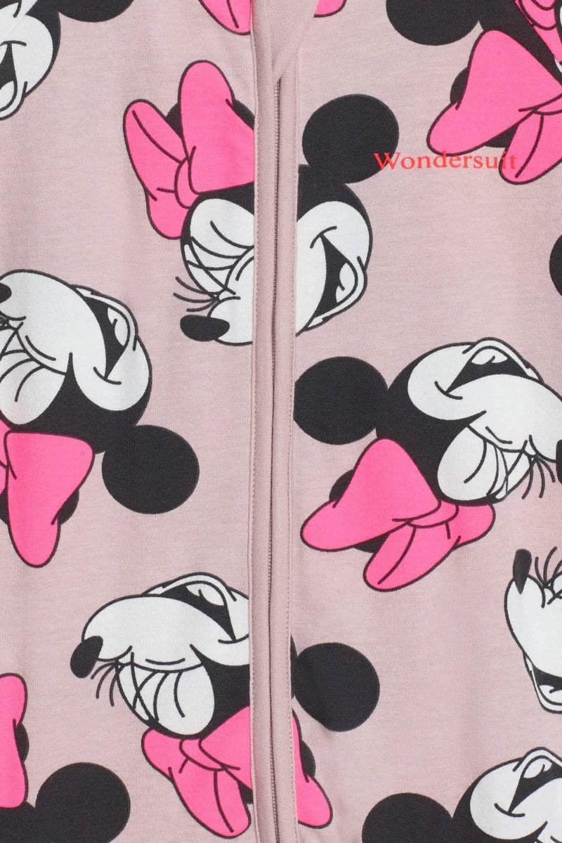 Bonds x Disney Zip Wondersuit - Many Minnies Soft Pink