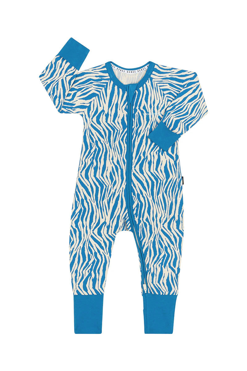 Bonds Zip Wondersuit - Zebra Super Stripe Blue