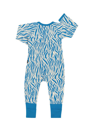 Bonds Zip Wondersuit - Zebra Super Stripe Blue