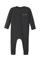 Bonds WonderGrow Zip Wondersuit bamboo baby sleepsuit in La Femme Nikita black. Front view.