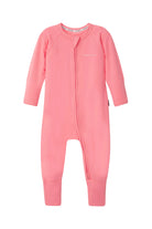 Bonds Everyday Value Zip Wondersuit baby sleepsuit in Island Punch salmon pink. Front view.