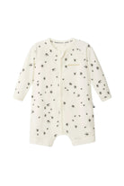 Bonds WonderFresh Short Leg Wondersuit baby onesie in Crayon Star cream print. Front view.