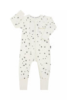 Bonds WonderFresh Zip Wondersuit baby sleepsuit in Crayon Star cream print. Front view.