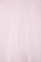 Bonds Zip Wondersuit baby sleepsuit in Ballet Pink and white stripe. Close up.