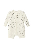 Bonds WonderFresh Short Leg Wondersuit baby onesie in Crayon Star cream print. Front view.