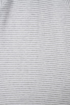 Bonds Zip Wondersuit baby sleepsuit in Luxe Storm Marle grey and white stripe. Close up.