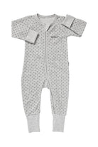 Bonds Poodlette Zip Wondersuit baby sleepsuit in grey Absolute Steel polka dot print.