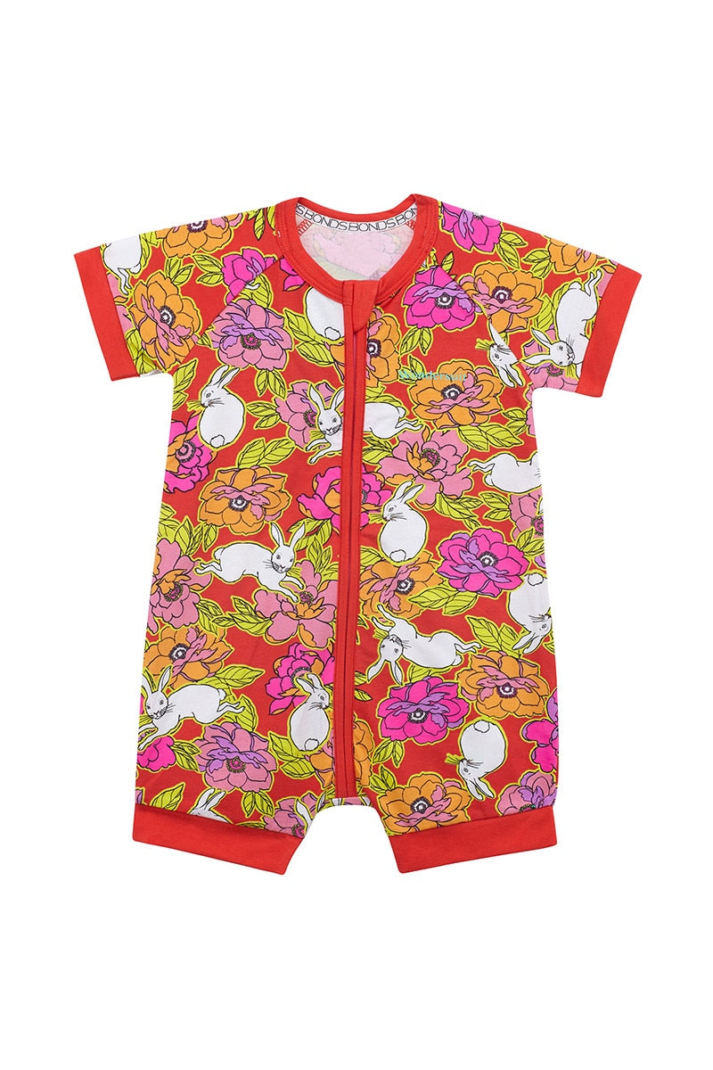 Bonds Zip Romper - Year of the Rabbit Floral Red