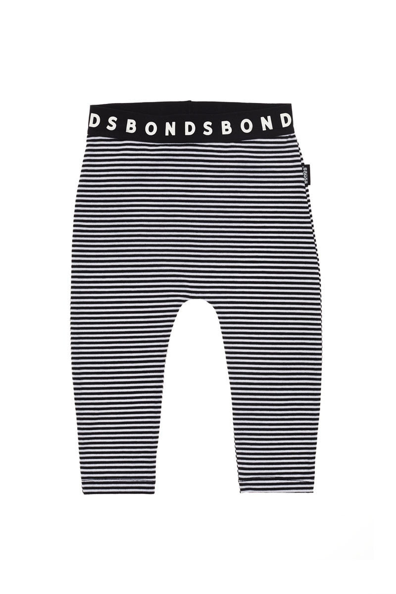 Bonds Stretchies Legging - Black and White Stripes